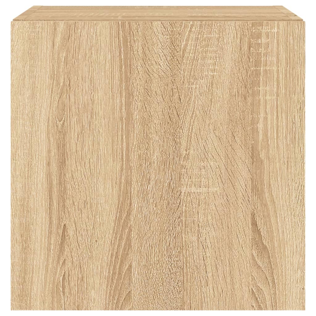 vidaXL TV Wall Cabinet with LED Lights Sonoma Oak 40.5x35x40 cm