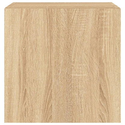 vidaXL TV Wall Cabinet with LED Lights Sonoma Oak 40.5x35x40 cm