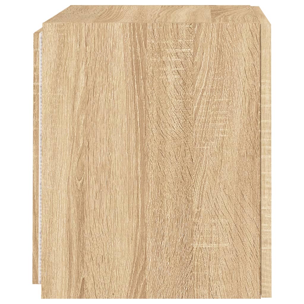 vidaXL TV Wall Cabinet with LED Lights Sonoma Oak 40.5x35x40 cm