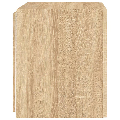 vidaXL TV Wall Cabinet with LED Lights Sonoma Oak 40.5x35x40 cm