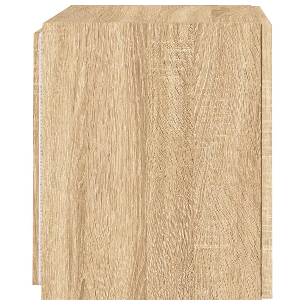 vidaXL TV Wall Cabinets with LED Lights 2 pcs Sonoma Oak 40.5x35x40 cm