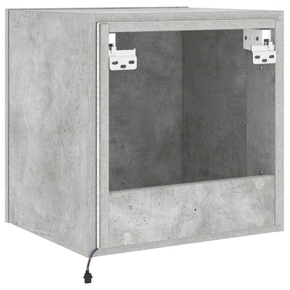 vidaXL TV Wall Cabinets with LED 2 pcs Concrete Grey 40.5x35x40 cm