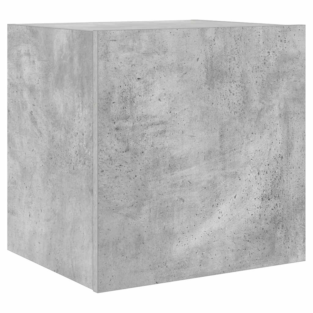 vidaXL TV Wall Cabinets with LED Lights 2 pcs Concrete Grey 40.5x35x40 cm