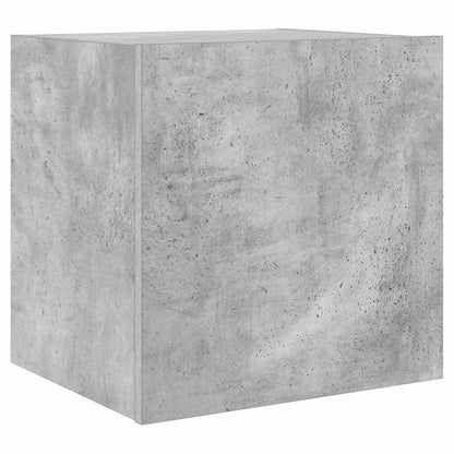 vidaXL TV Wall Cabinets with LED Lights 2 pcs Concrete Grey 40.5x35x40 cm
