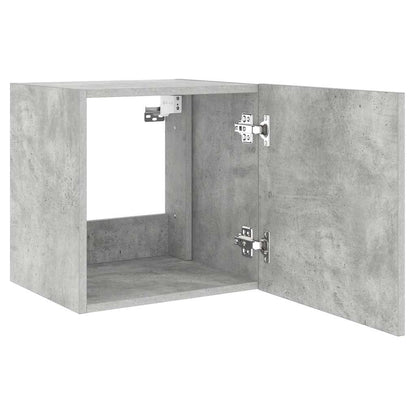 vidaXL TV Wall Cabinets with LED Lights 2 pcs Concrete Grey 40.5x35x40 cm