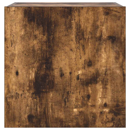 vidaXL TV Wall Cabinets with LED Lights 2 pcs Smoked Oak 40,5x35x40 cm