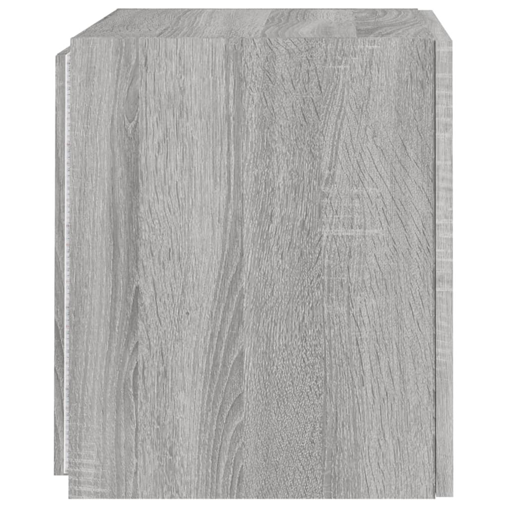 vidaXL TV Wall Cabinet with LED Lights Grey Sonoma 40.5x35x40 cm
