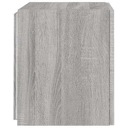 vidaXL TV Wall Cabinet with LED Lights Grey Sonoma 40.5x35x40 cm