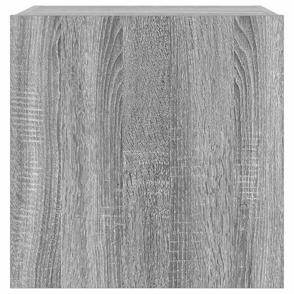 vidaXL TV Wall Cabinets with LED Lights 2 pcs Grey Sonoma 40.5x35x40 cm