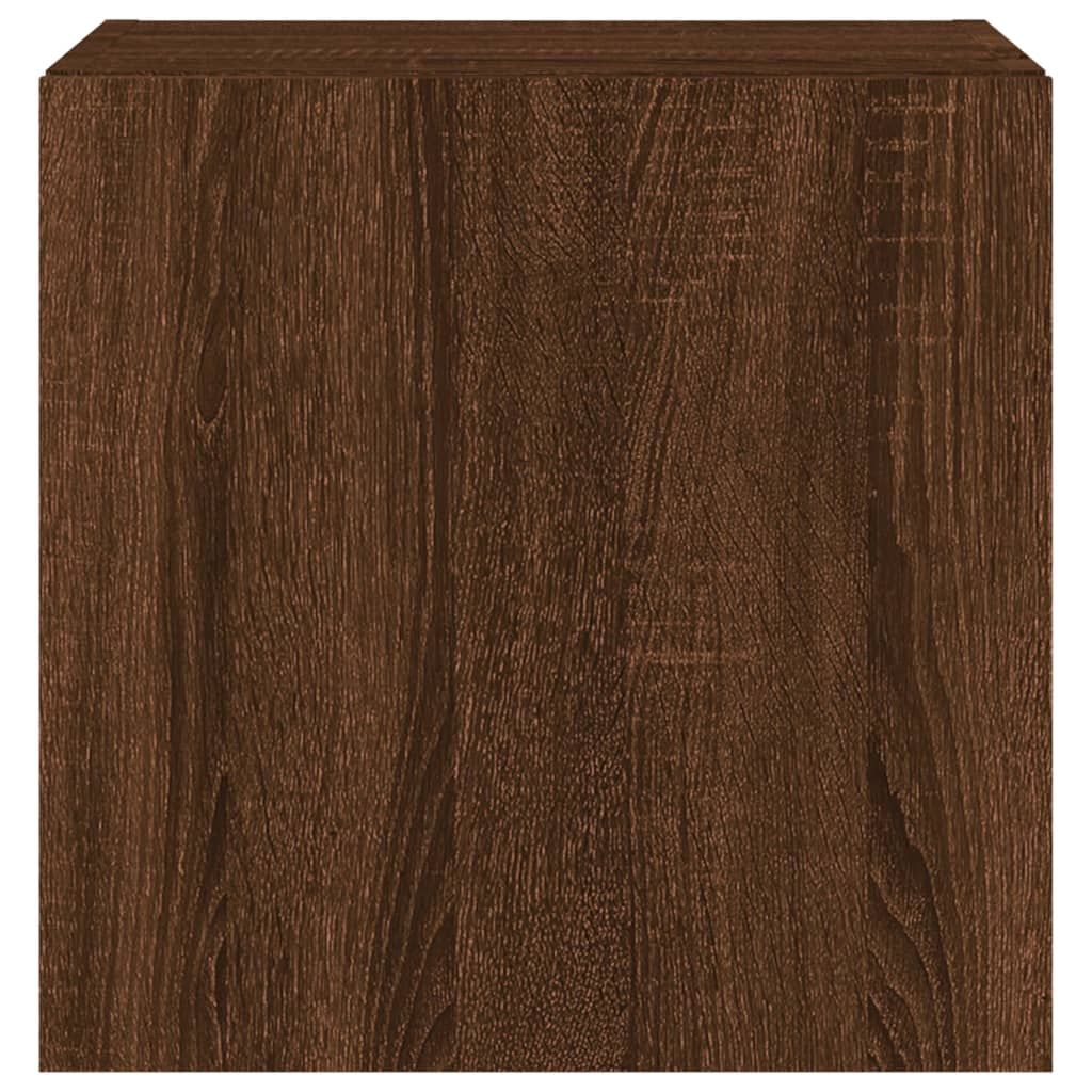 vidaXL TV Wall Cabinets with LED Lights 2 pcs Brown Oak 40.5x35x40 cm