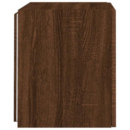 vidaXL TV Wall Cabinets with LED Lights 2 pcs Brown Oak 40.5x35x40 cm