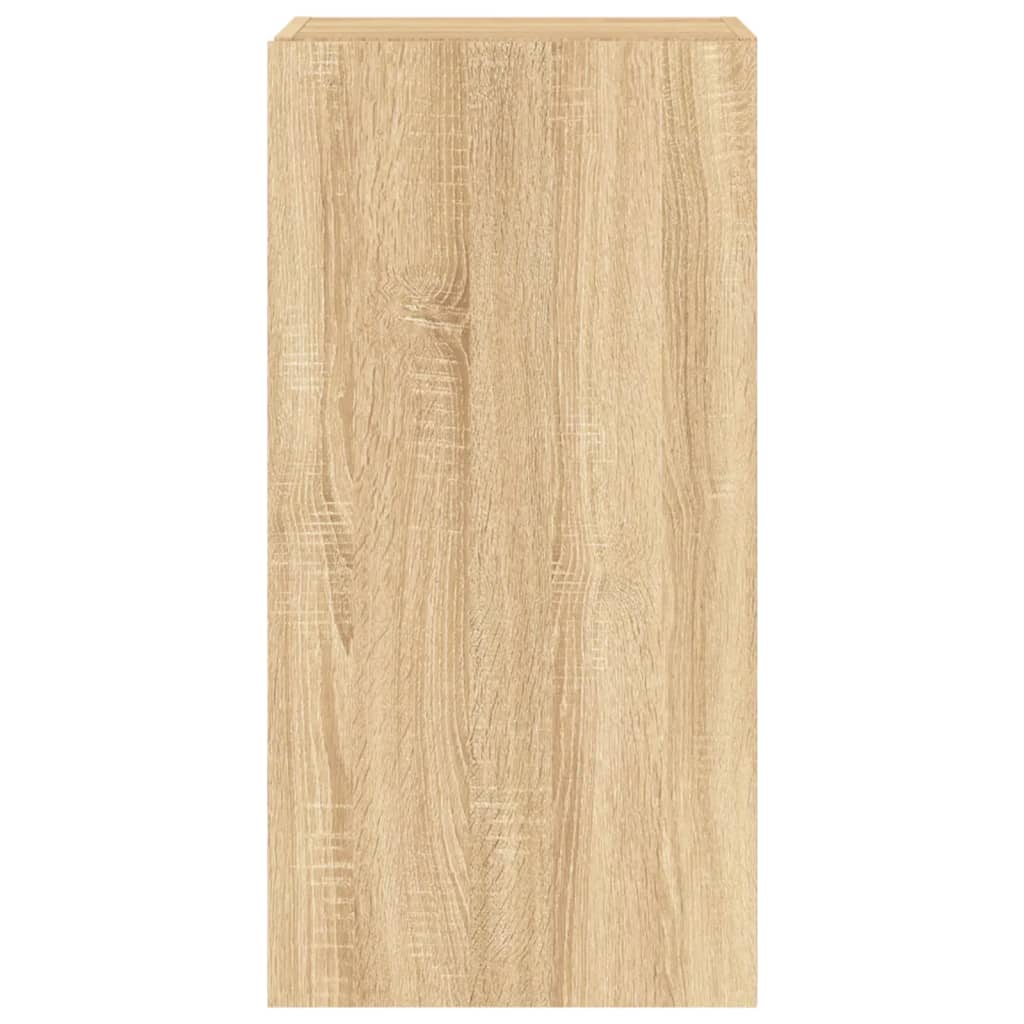 vidaXL TV Wall Cabinet with LED Lights Sonoma Oak 40.5x35x80 cm