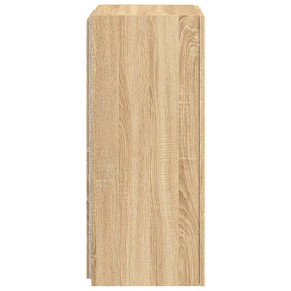 vidaXL TV Wall Cabinet with LED Lights Sonoma Oak 40.5x35x80 cm