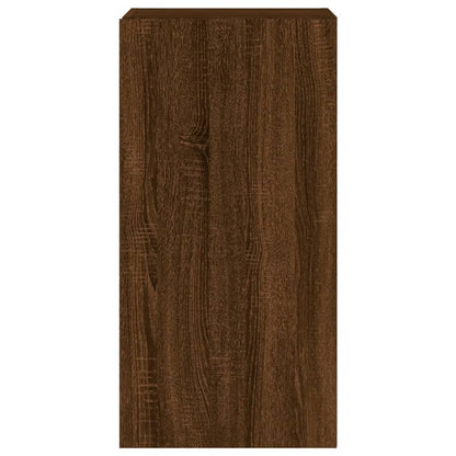 vidaXL TV Wall Cabinet with LED Lights Brown Oak 40.5x35x80 cm