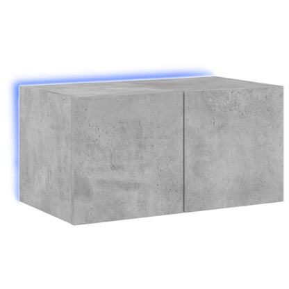 vidaXL TV Wall Cabinet with LED Lights Concrete Grey 60x35x31 cm