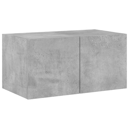 vidaXL TV Wall Cabinet with LED Lights Concrete Grey 60x35x31 cm