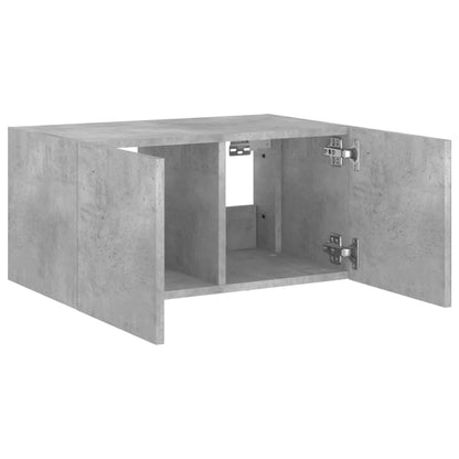 vidaXL TV Wall Cabinet with LED Lights Concrete Grey 60x35x31 cm