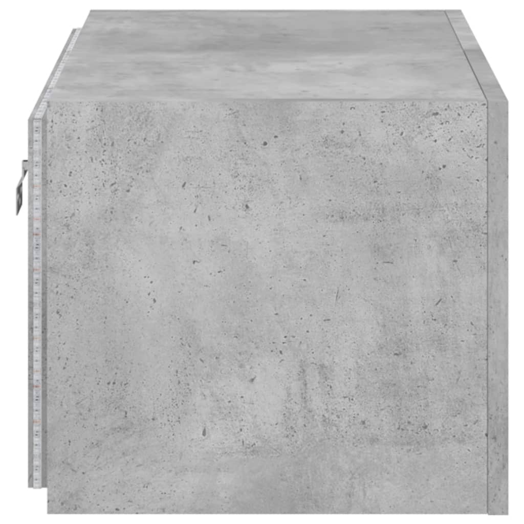 vidaXL TV Wall Cabinet with LED Lights Concrete Grey 60x35x31 cm