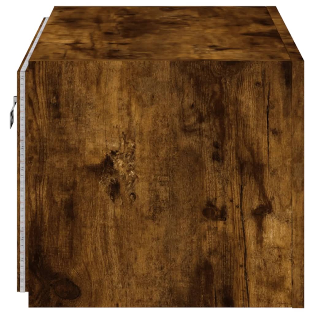 vidaXL TV Wall Cabinet with LED Lights Smoked Oak 60x35x31 cm