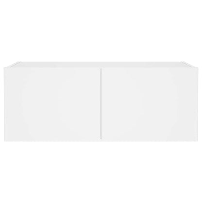 vidaXL TV Wall Cabinet with LED Lights White 80x35x31 cm