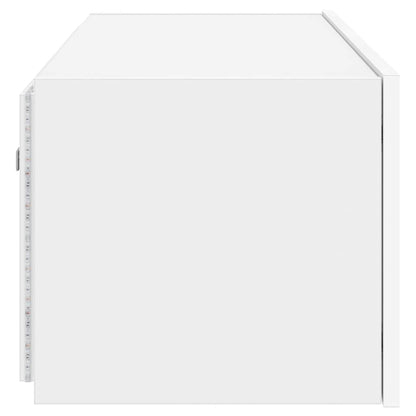 vidaXL TV Wall Cabinet with LED Lights White 80x35x31 cm