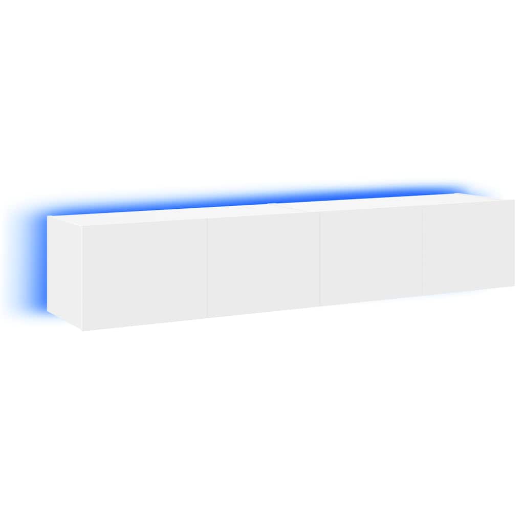 vidaXL TV Wall Cabinets with LED Lights 2 pcs White 80x35x31 cm