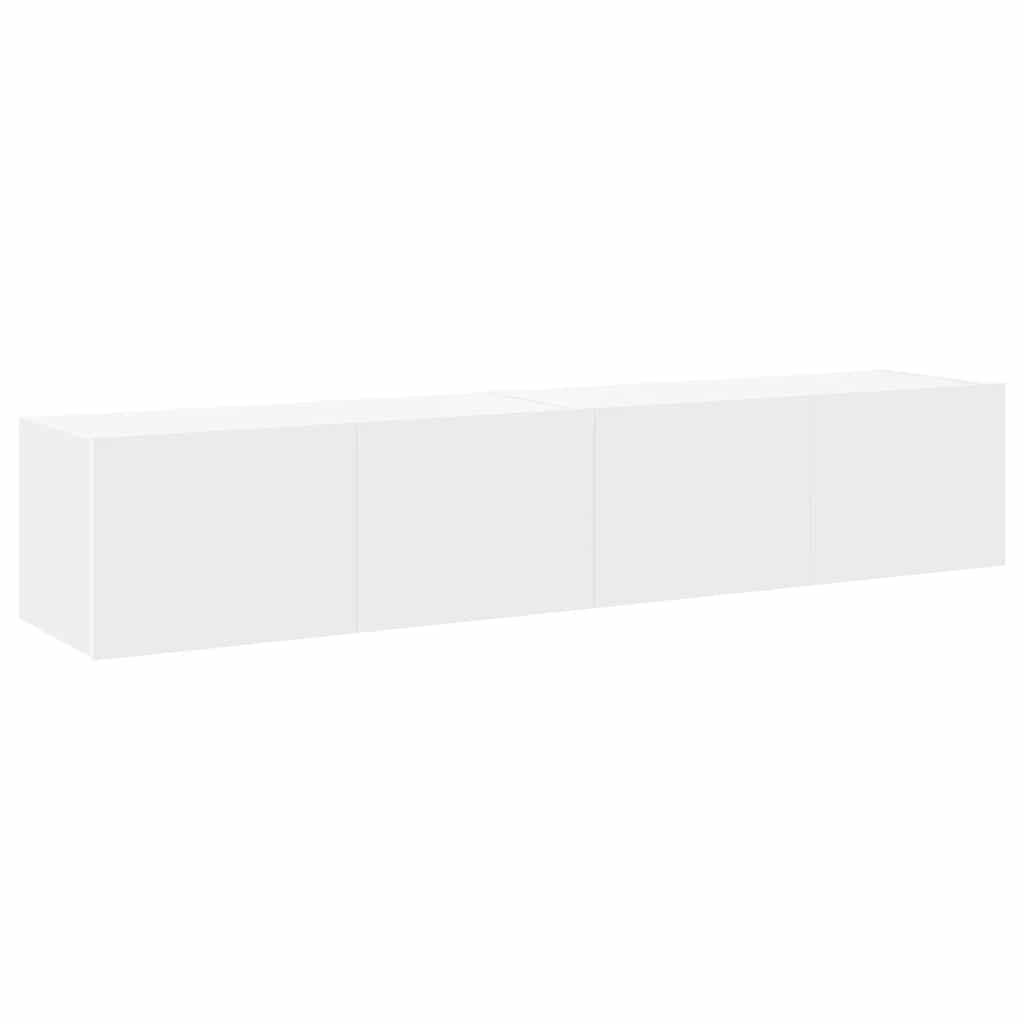vidaXL TV Wall Cabinets with LED Lights 2 pcs White 80x35x31 cm