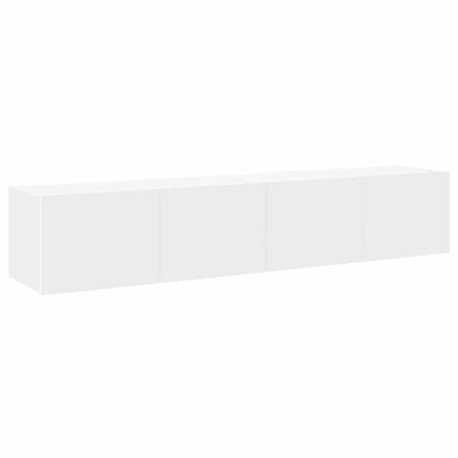 vidaXL TV Wall Cabinets with LED Lights 2 pcs White 80x35x31 cm
