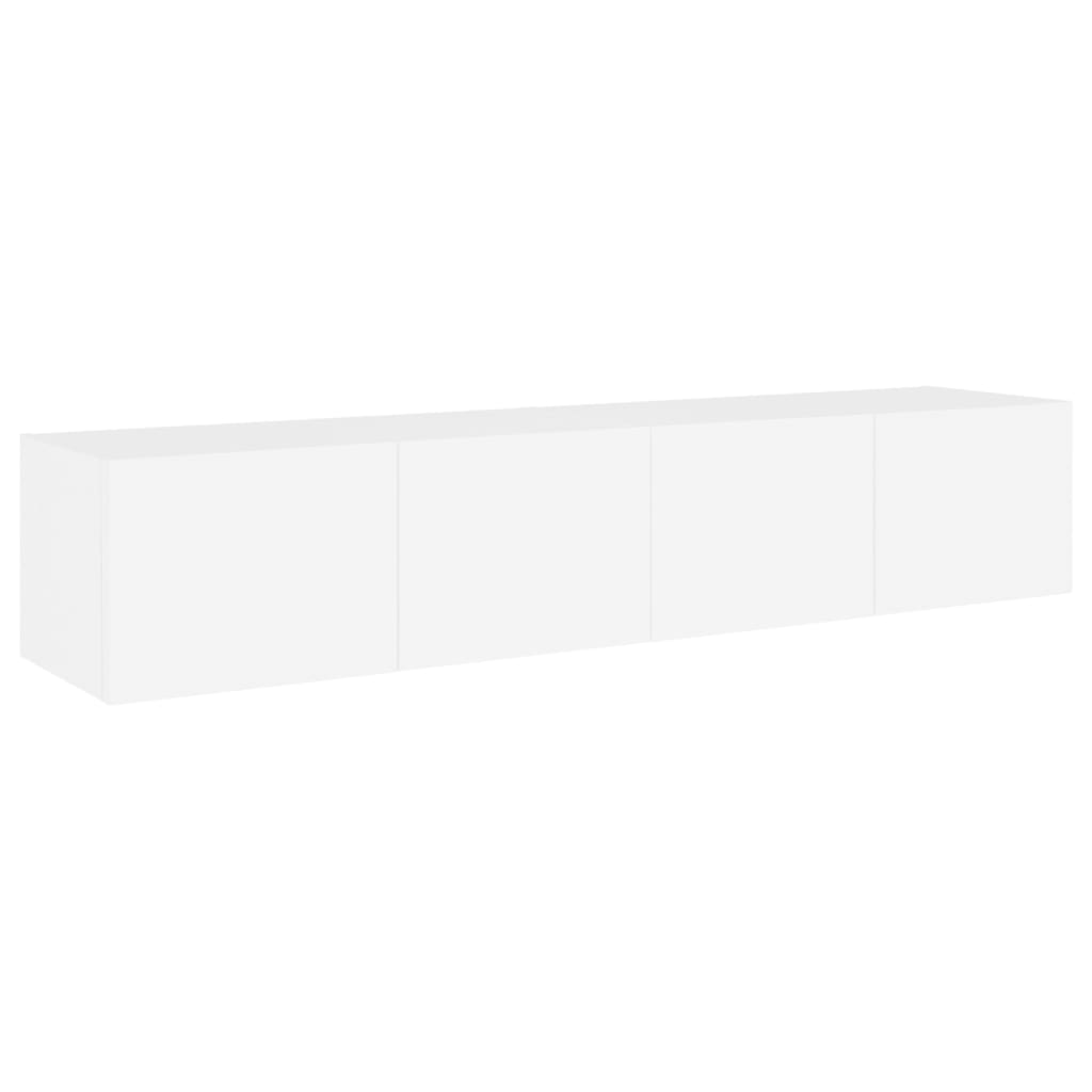 vidaXL TV Wall Cabinets with LED Lights 2 pcs White 80x35x31 cm