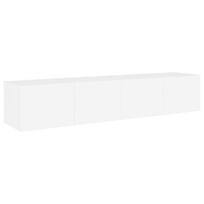vidaXL TV Wall Cabinets with LED Lights 2 pcs White 80x35x31 cm