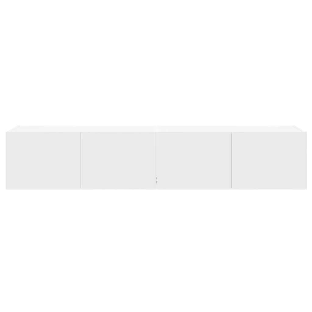 vidaXL TV Wall Cabinets with LED Lights 2 pcs White 80x35x31 cm