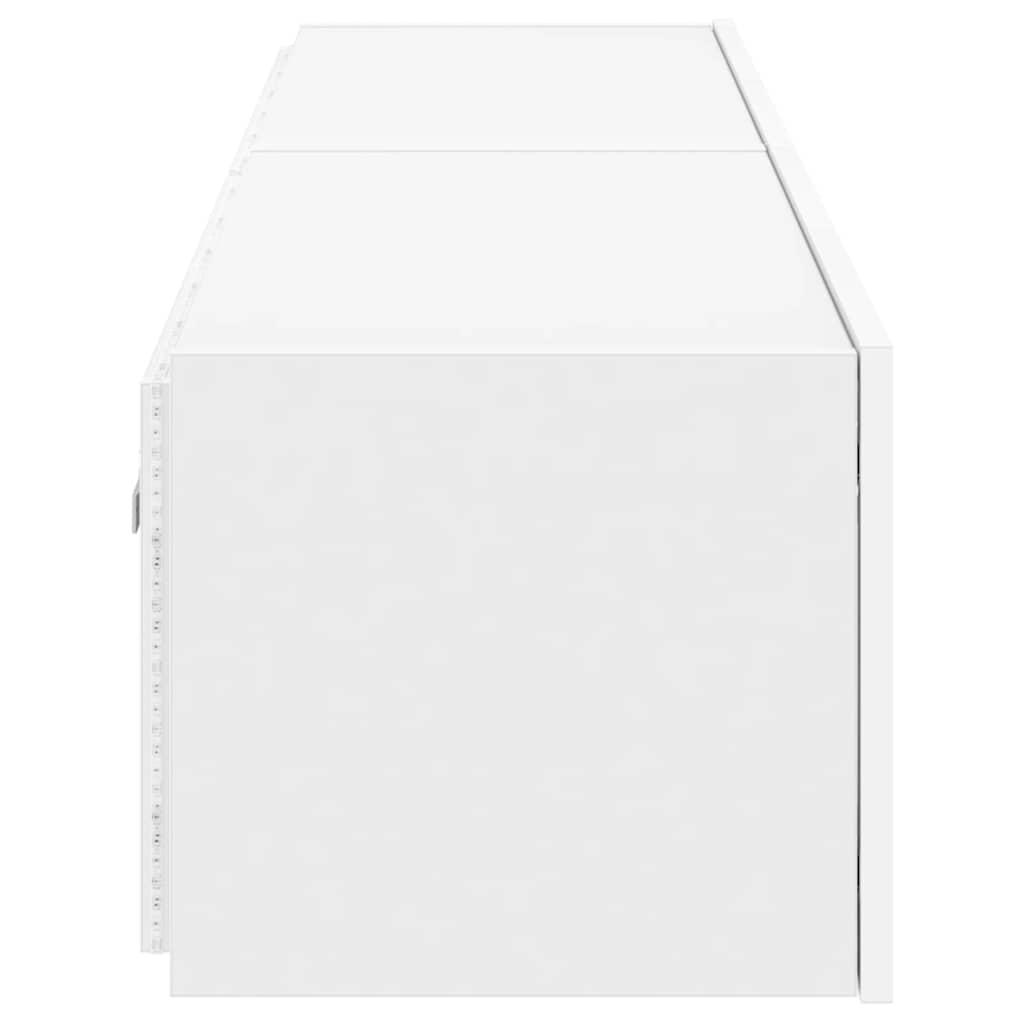 vidaXL TV Wall Cabinets with LED Lights 2 pcs White 80x35x31 cm