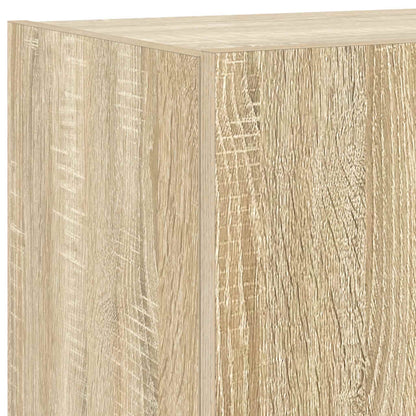 vidaXL TV Wall Cabinet with LED Lights Sonoma Oak 80x35x31 cm