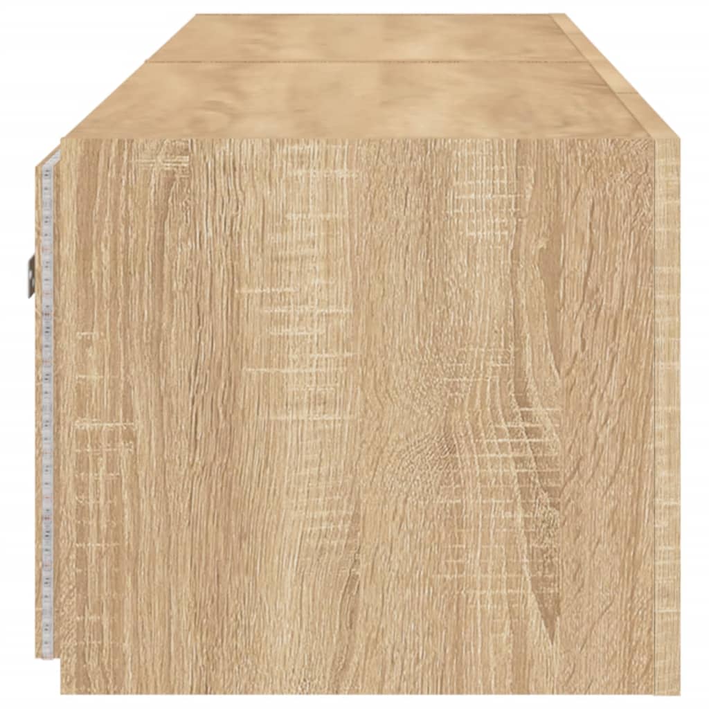 vidaXL TV Wall Cabinets with LED Lights 2 pcs Sonoma Oak 80x35x31 cm