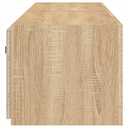 vidaXL TV Wall Cabinets with LED Lights 2 pcs Sonoma Oak 80x35x31 cm