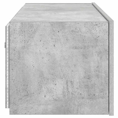 vidaXL TV Wall Cabinet with LED Lights Concrete Grey 80x35x31 cm