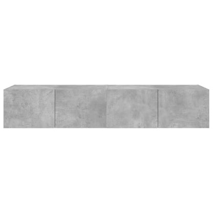 vidaXL TV Wall Cabinets with LED Lights 2 pcs Concrete Grey 80x35x31 cm