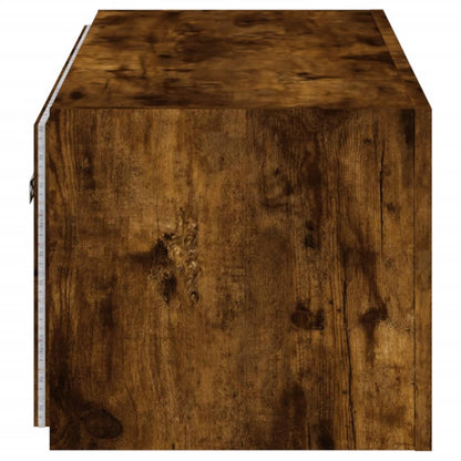 vidaXL TV Wall Cabinet with LED Lights Smoked Oak 80x35x31 cm