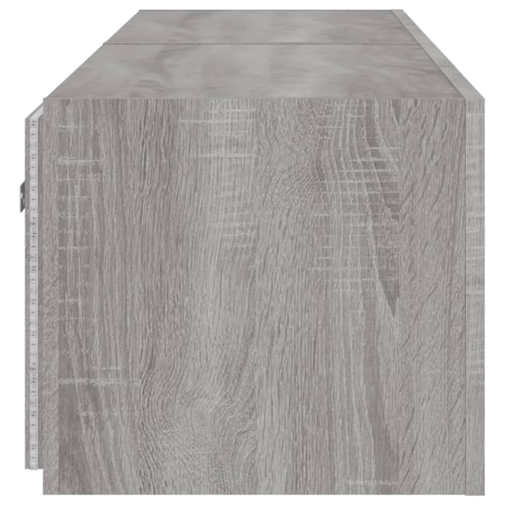 vidaXL TV Wall Cabinets with LED Lights 2 pcs Grey Sonoma 80x35x31 cm