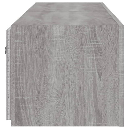 vidaXL TV Wall Cabinets with LED Lights 2 pcs Grey Sonoma 80x35x31 cm