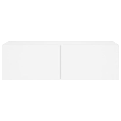 vidaXL TV Wall Cabinet with LED Lights White 100x35x31 cm