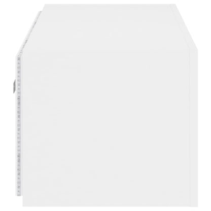 vidaXL TV Wall Cabinet with LED Lights White 100x35x31 cm