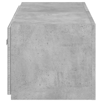 vidaXL TV Wall Cabinet with LED Lights Concrete Grey 100x35x31 cm