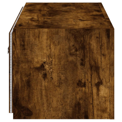 vidaXL TV Wall Cabinet with LED Lights Smoked Oak 100x35x31 cm