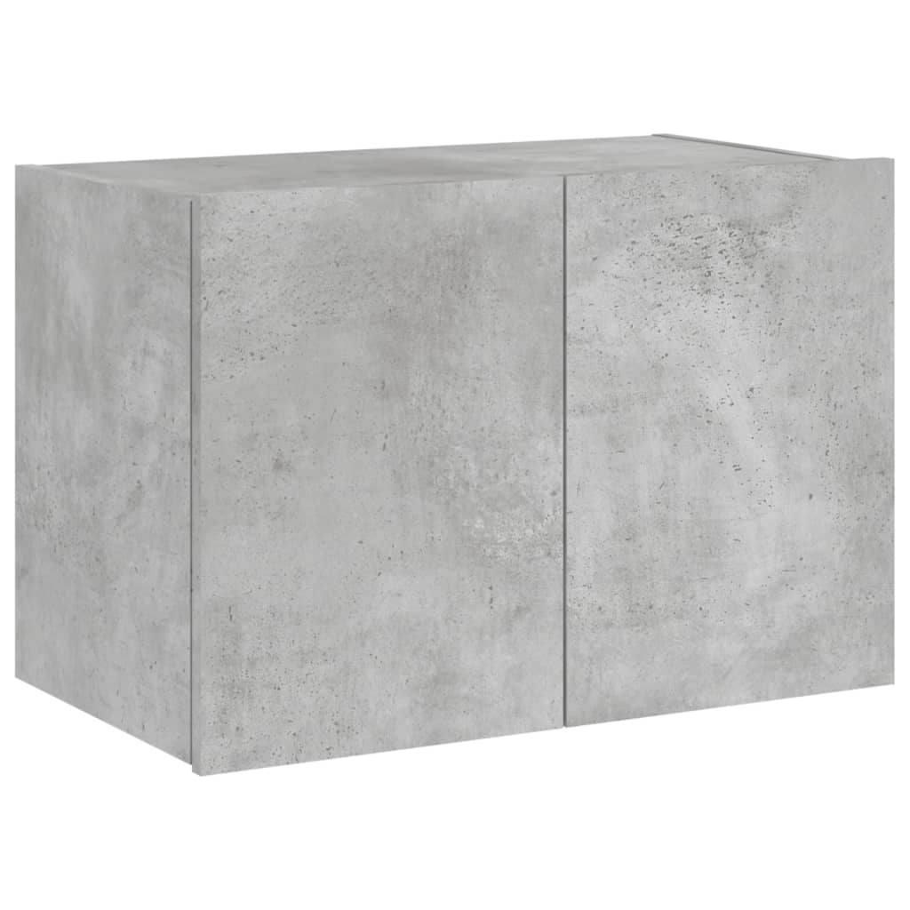 vidaXL TV Wall Cabinet with LED Lights Concrete Grey 60x35x41 cm