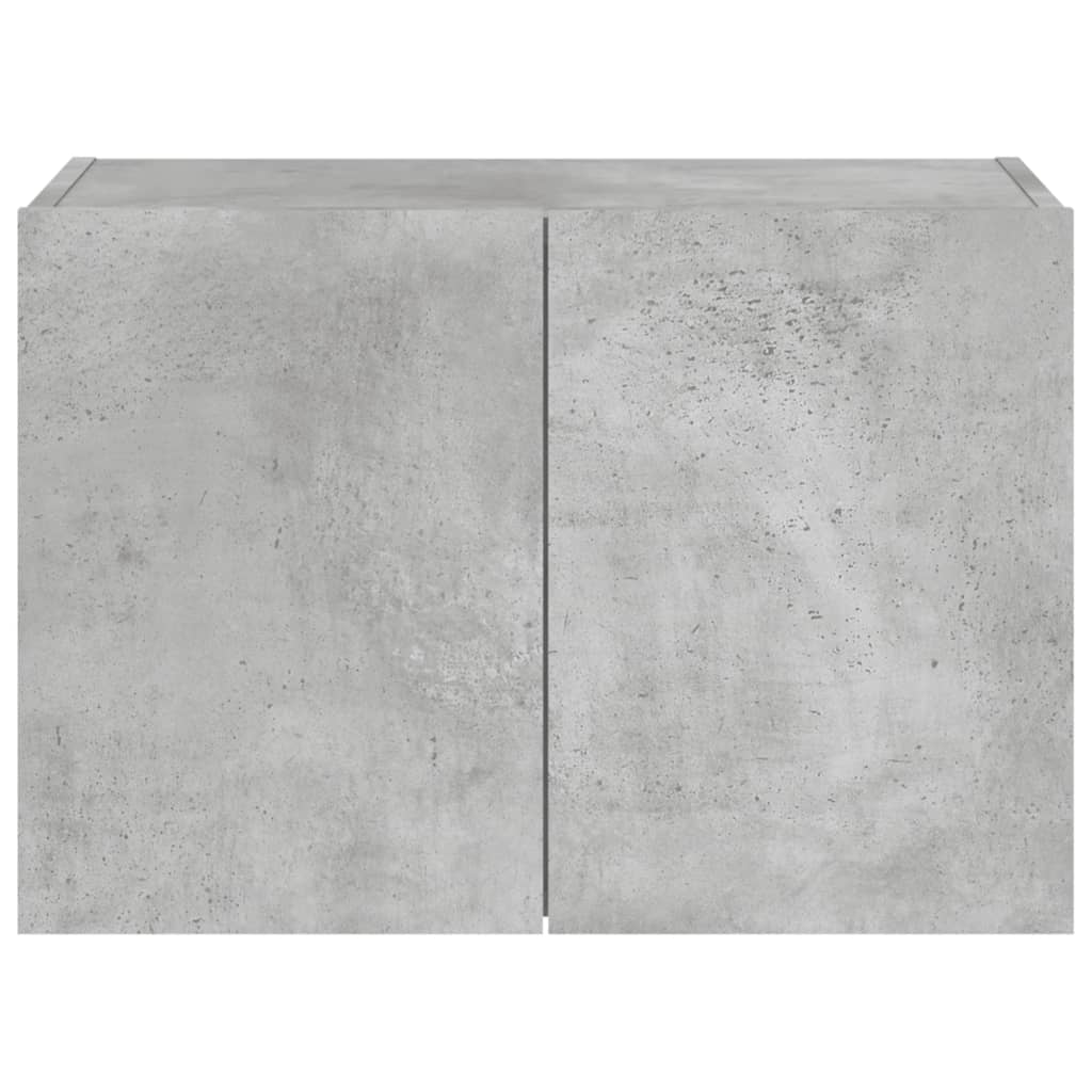 vidaXL TV Wall Cabinet with LED Lights Concrete Grey 60x35x41 cm