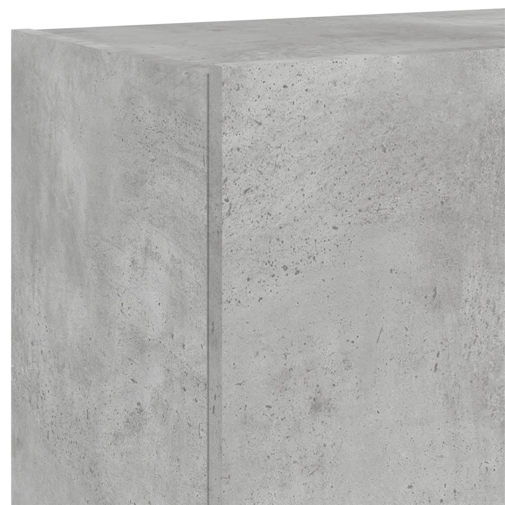 vidaXL TV Wall Cabinet with LED Lights Concrete Grey 60x35x41 cm