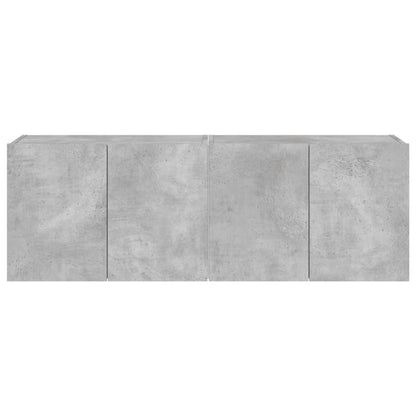 vidaXL TV Wall Cabinets with LED Lights 2 pcs Concrete Grey 60x35x41 cm