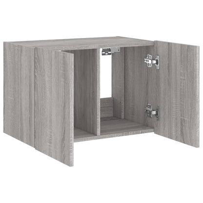 vidaXL TV Wall Cabinet with LED Lights Grey Sonoma 60x35x41 cm