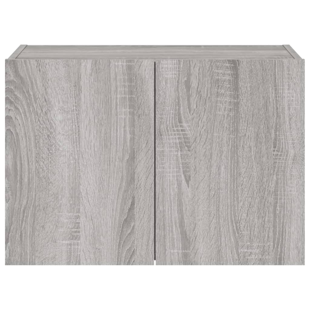 vidaXL TV Wall Cabinet with LED Lights Grey Sonoma 60x35x41 cm